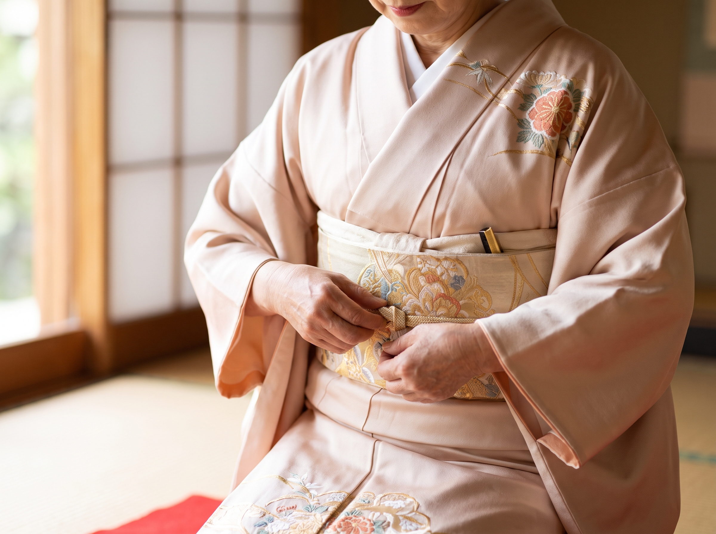 本物の正絹着物と苦しくない着付けセット